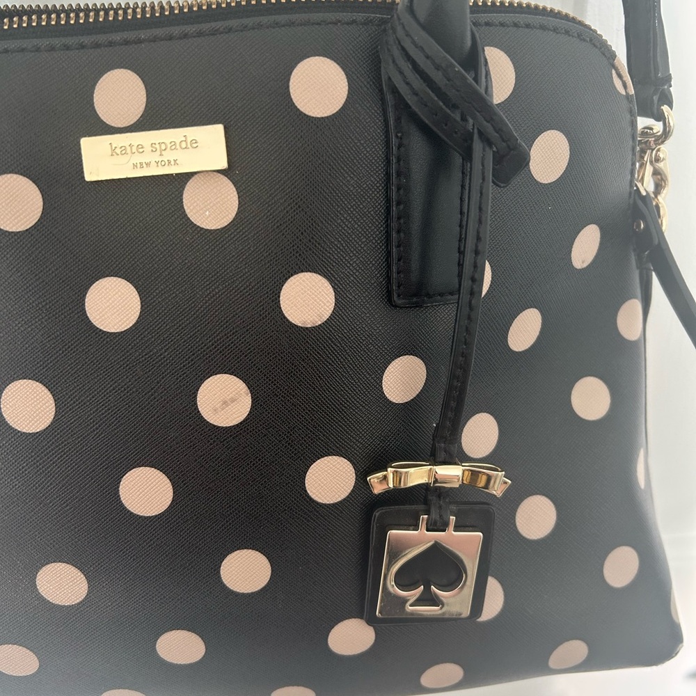 Kate Spade Black and Cream Polka Dot Satchel Bag